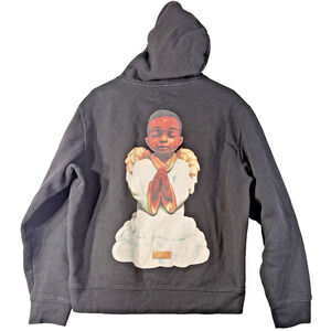 AKOO Prey Or Pray Hoodie Mens Large Black Graphic Angel Streetwear Hip Hop